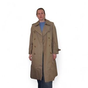 Beige tan Burberry trench coat with belt